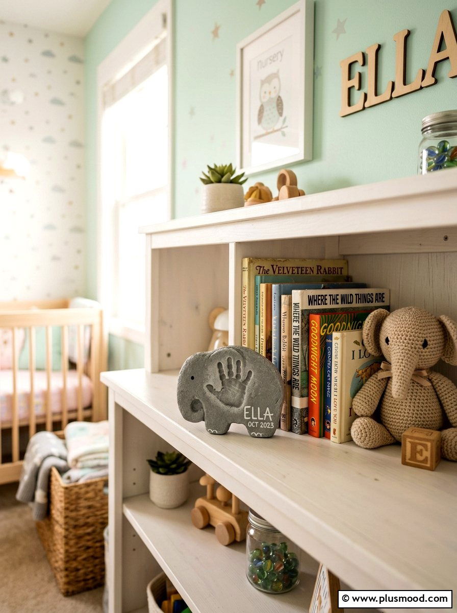Elephant Handprint Stone - 25 painted rock ideas with handprint art