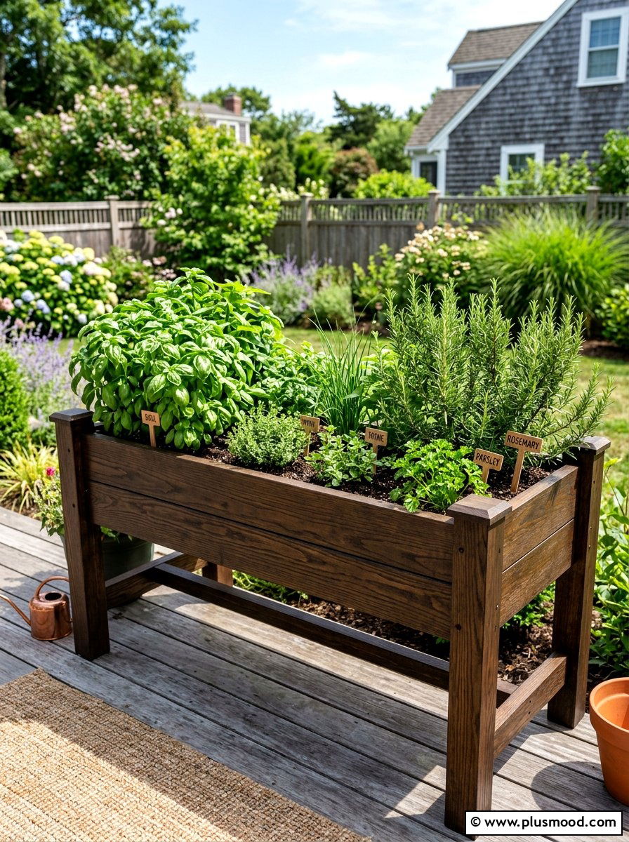 Elevated Herb Garden - 25 small backyard ideas with raised beds