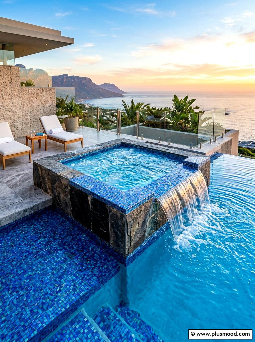 Elevated Infinity Spa - 25 summer pool ideas