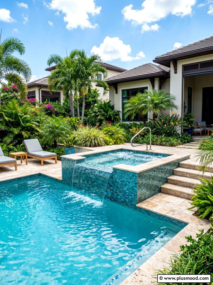 Elevated Pool Spa - 25 summer modern pool backyard ideas