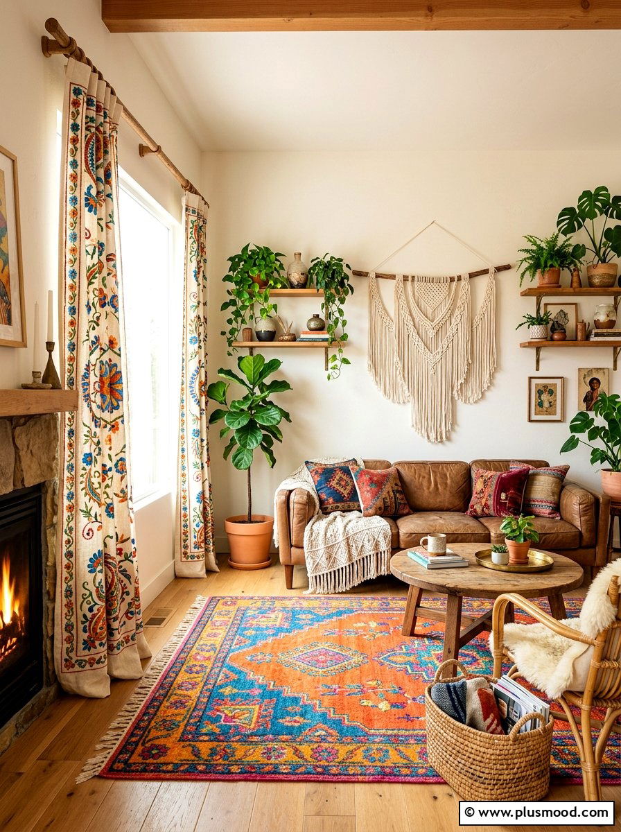 Embroidered Linen Drapes - 25 summer breezy window treatment ideas