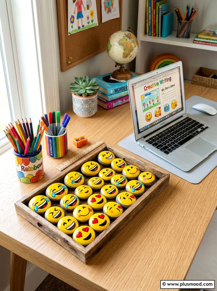 Emoji Rock - 25 painted rock ideas for kids