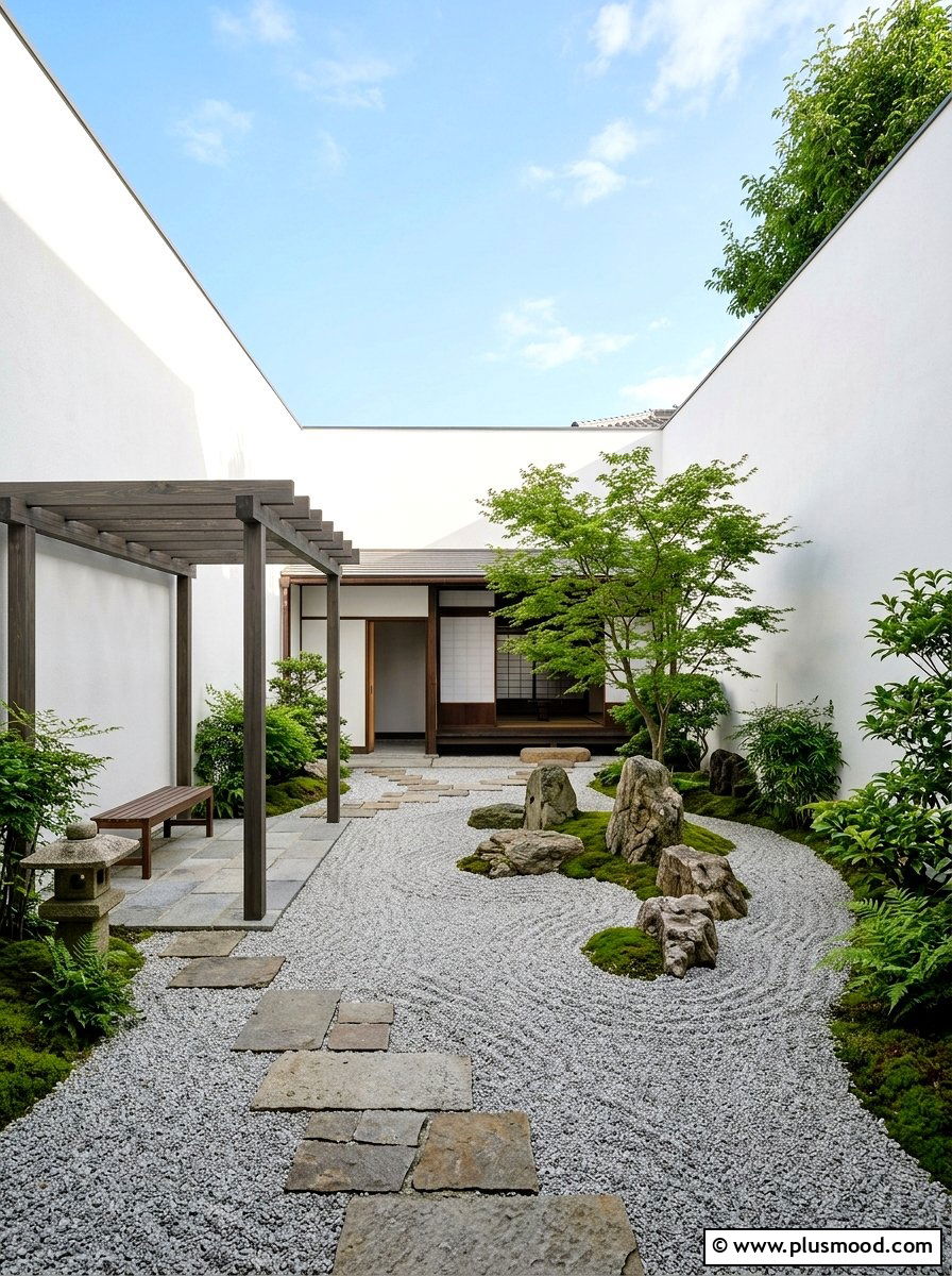 Enclosed Zen Courtyard - 25 small backyard ideas with zen garden