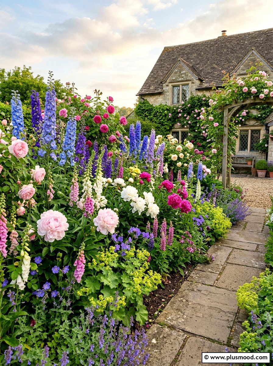 English Cottage Border - 25 summer backyard garden ideas