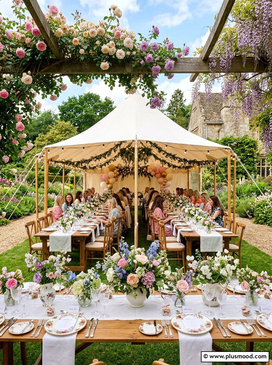 English Garden Baby Shower - 25 summer outdoor baby shower ideas