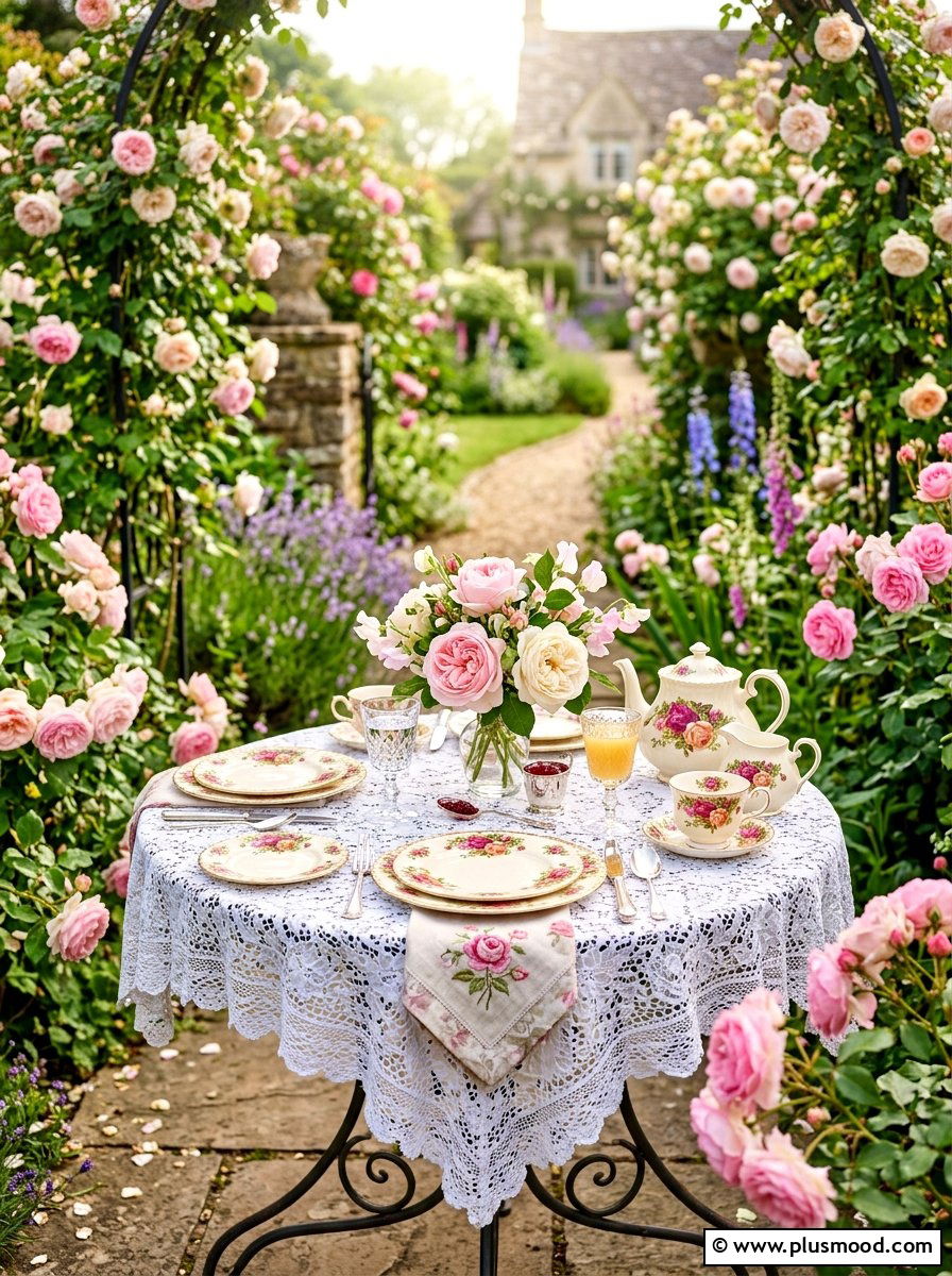 English Rose Garden Table - 25 summer tablescape ideas