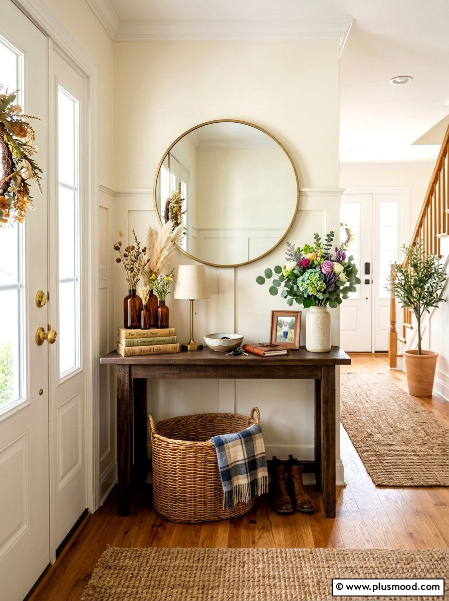 Entryway Console Table - 25 summer transition decor ideas