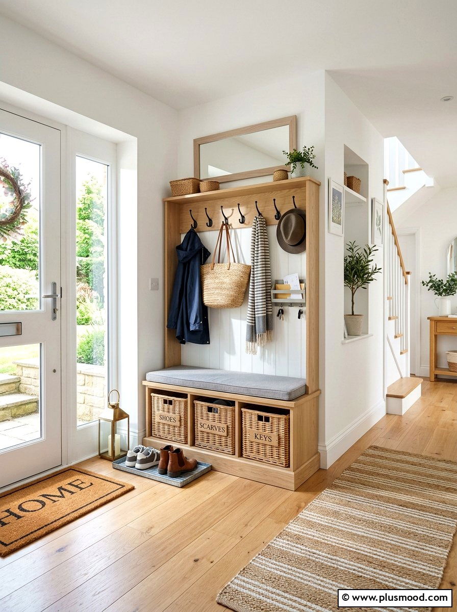 Entryway Mudroom Bench - 25 summer home refresh ideas