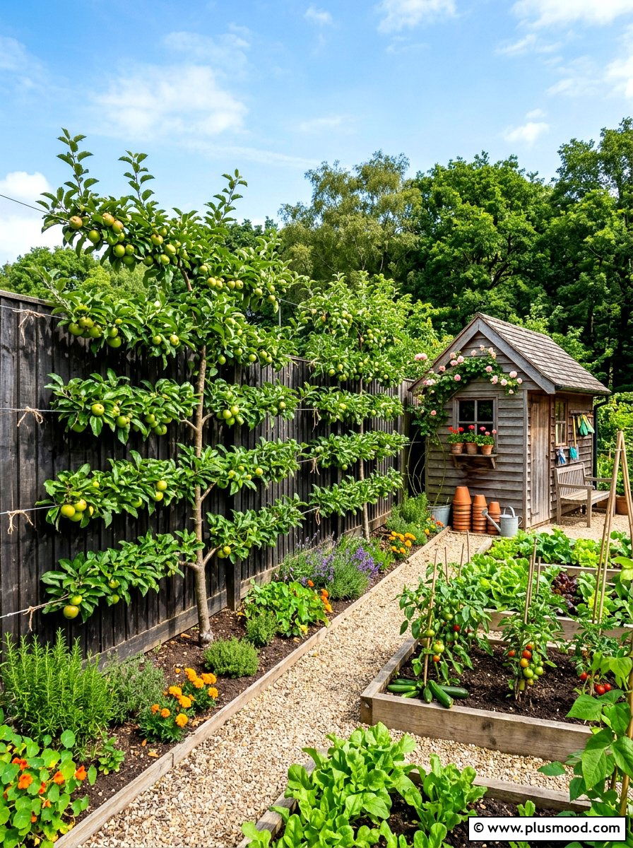 Espaliered Fruit Trees - 25 summer privacy landscaping ideas