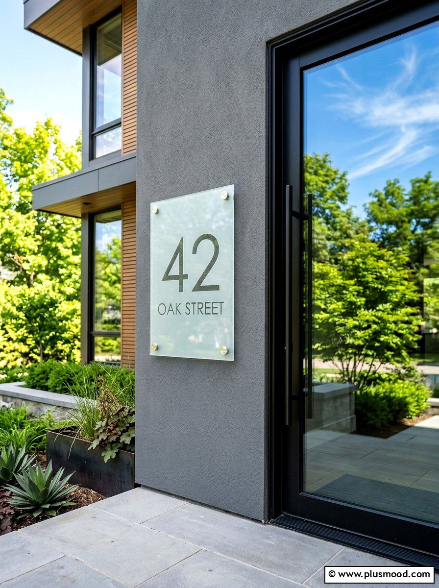 Etched Glass House Number Panel - 25 summer house number display ideas