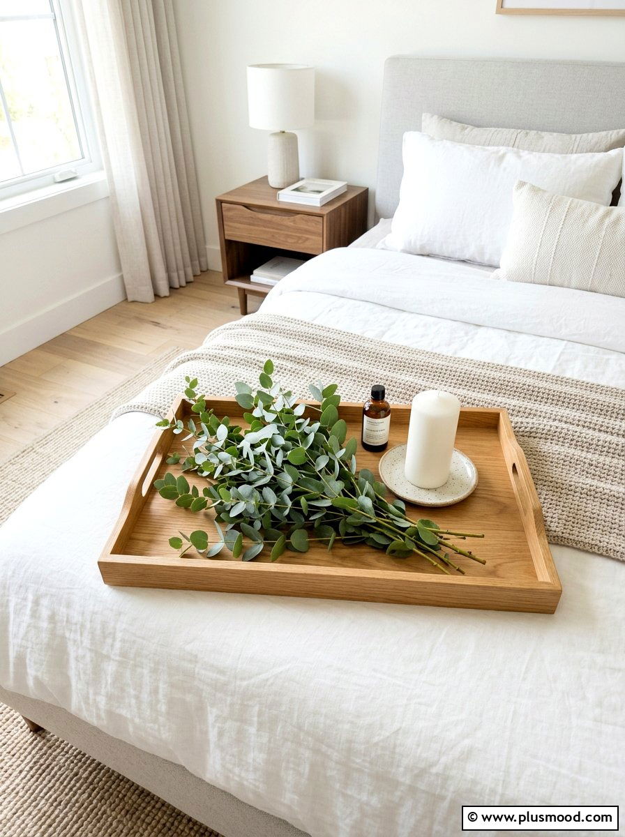 Eucalyptus Branch Tray - 25 summer bedroom tray decor ideas