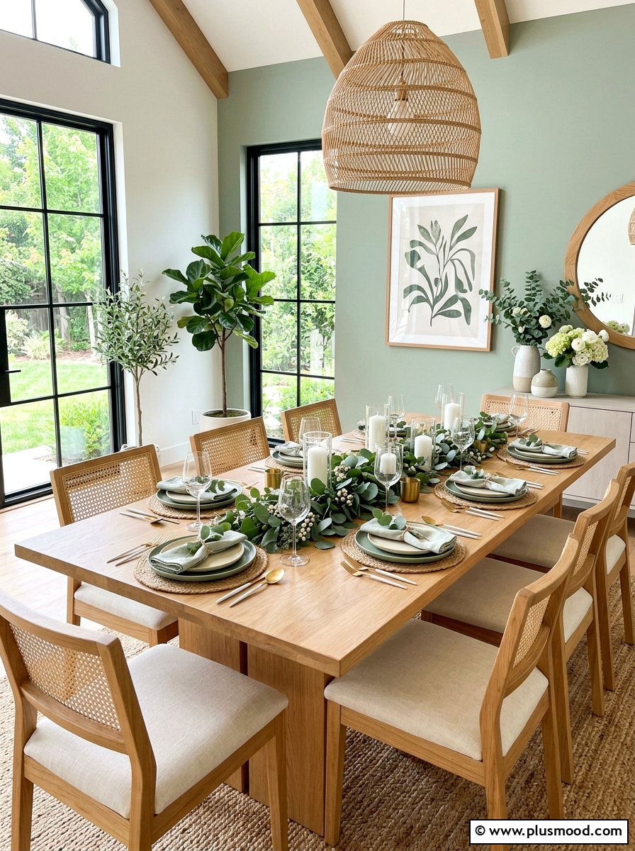 Eucalyptus Greenery Runner Table - 25 summer tablescape ideas