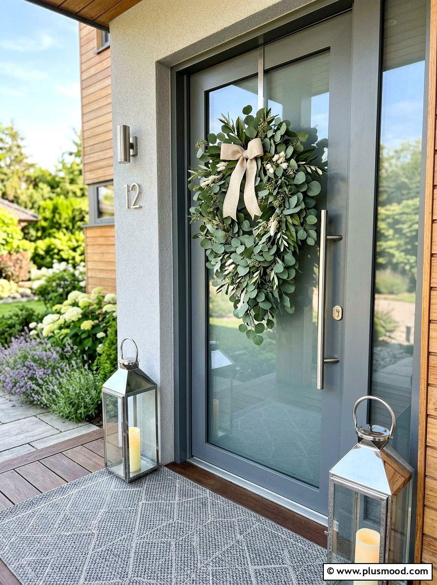 Eucalyptus Greenery Summer Door Swag - 25 summer door decor ideas for summer