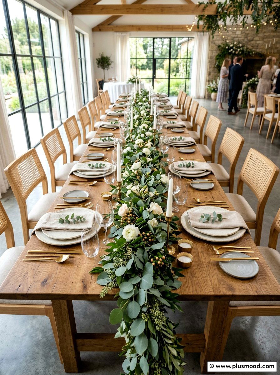 Eucalyptus Greenery Table - 25 summer kitchen table decor ideas