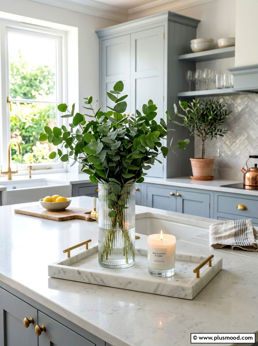 Eucalyptus Kitchen Tray - 25 summer kitchen tray decor ideas
