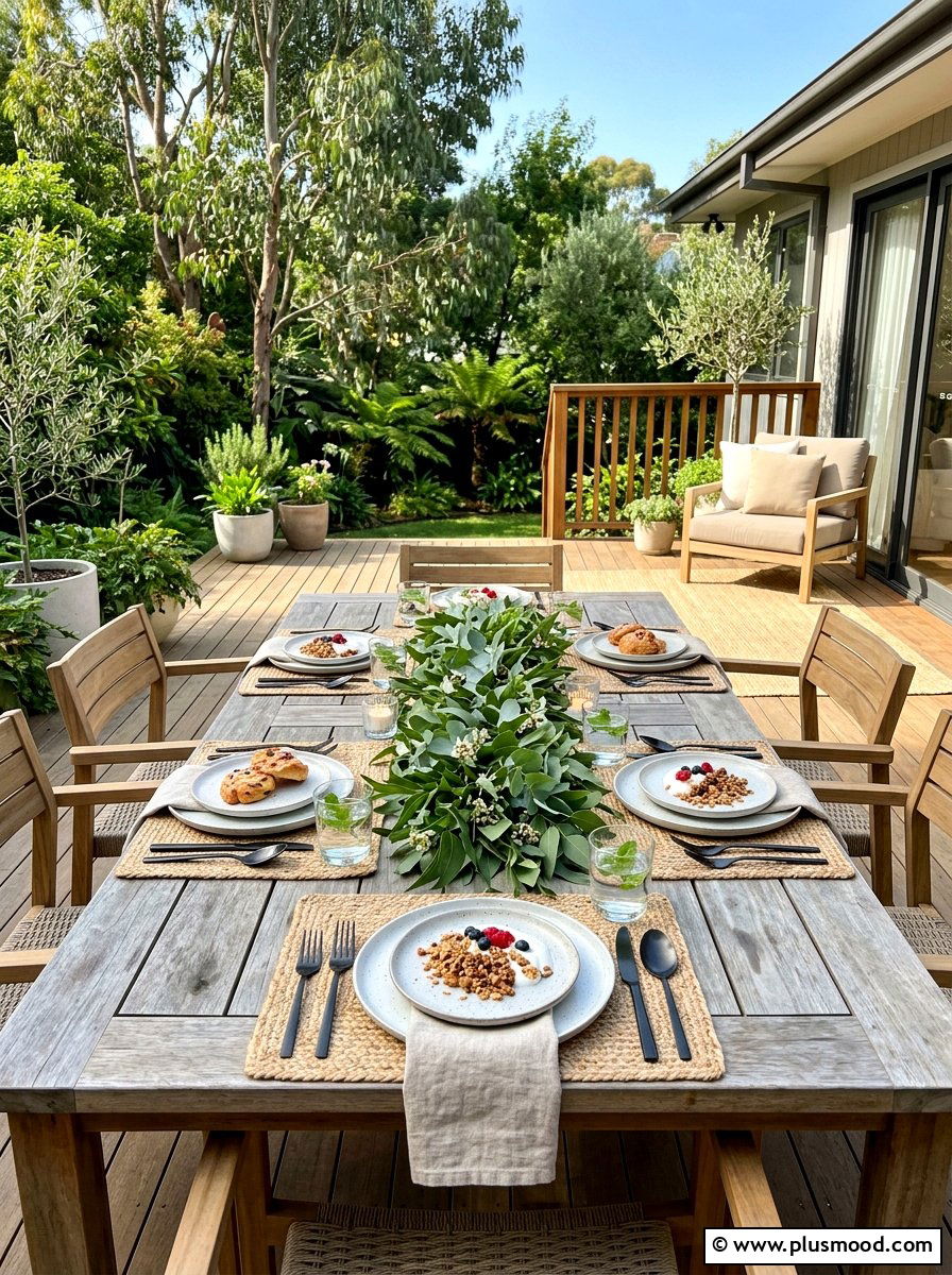 Eucalyptus Outdoor Table - 25 summer outdoor table decor ideas