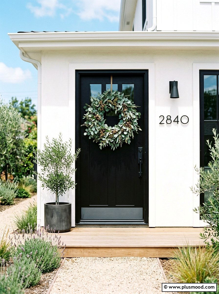 Eucalyptus Porch Wreath - 25 summer front porch decor ideas for white house