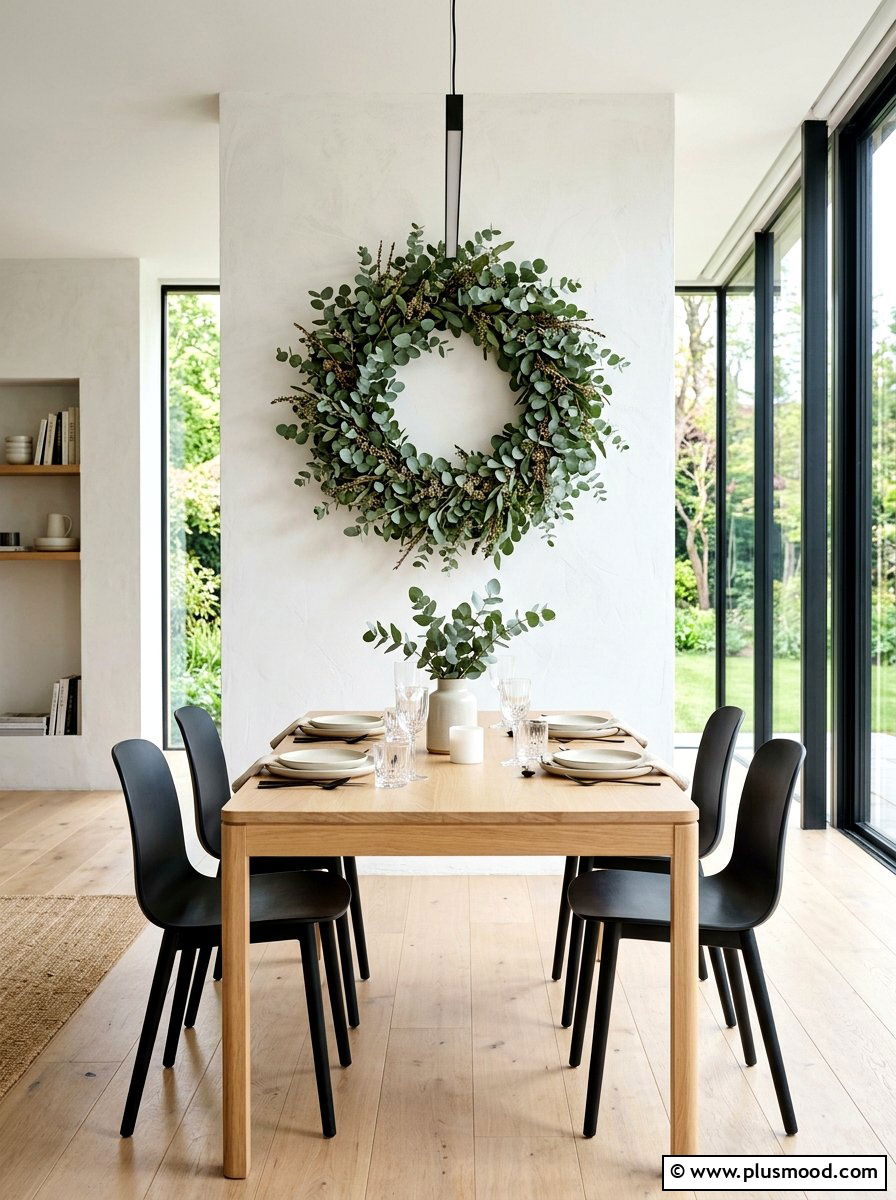 Eucalyptus Wall Wreath - 25 summer dining room wall decor ideas