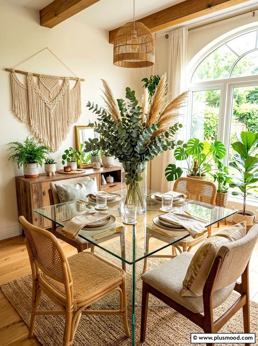 Eucalyptus and Dried Grass Centerpiece - 25 summer to fall centerpiece ideas