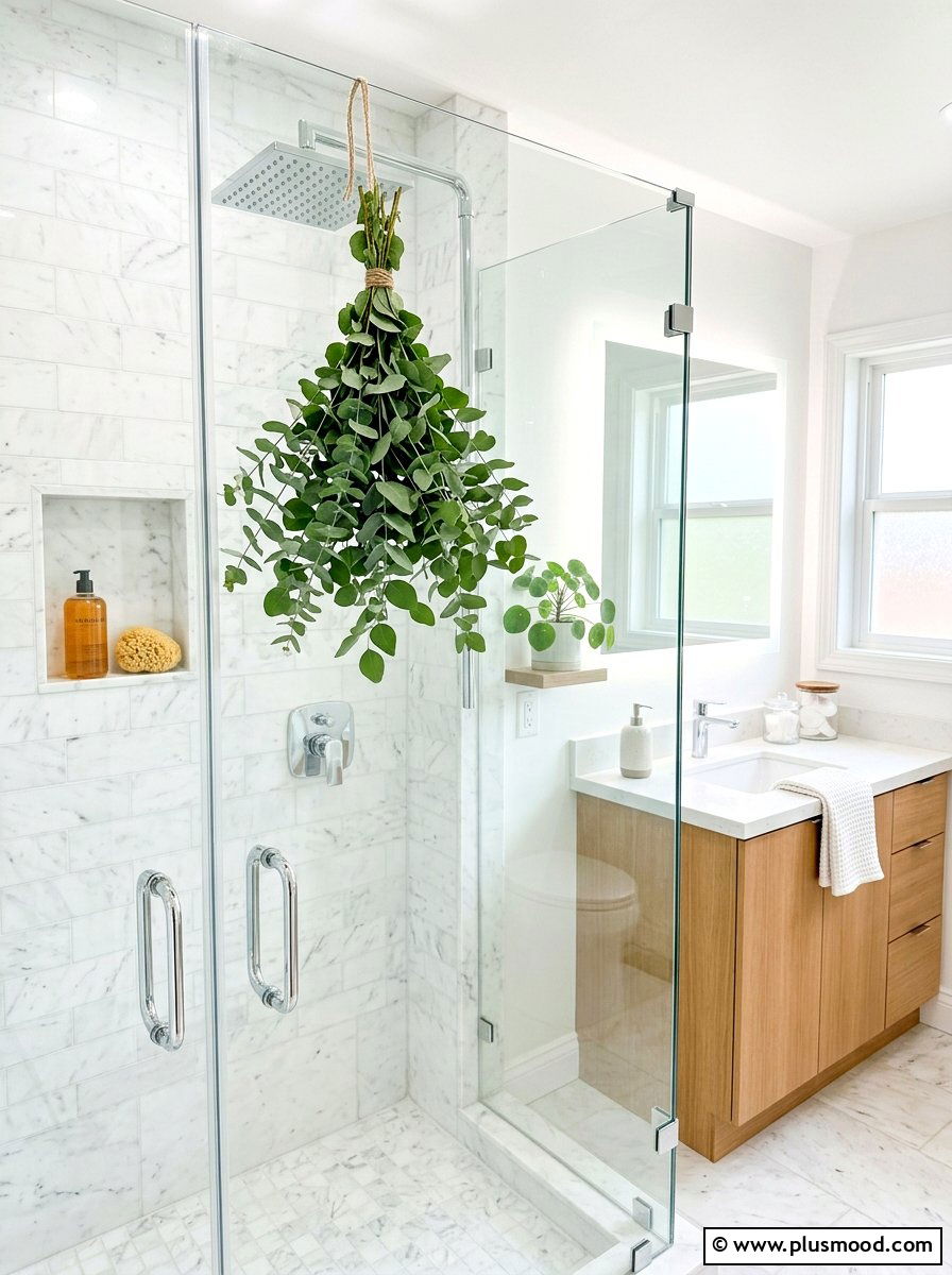 Eucalyptus bathroom shower - 25 trending summer home decor ideas