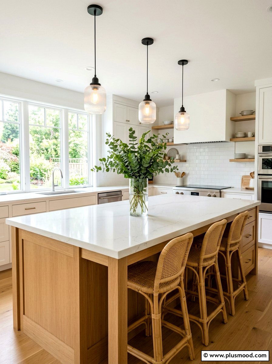 Eucalyptus vase arrangement - 25 summer greenery kitchen decor ideas