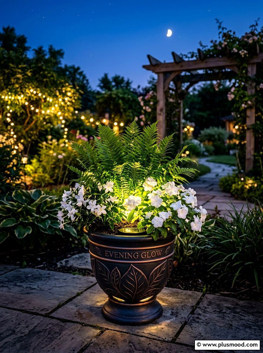 Evening Glow Solar Planter - 25 summer porch rail planter ideas