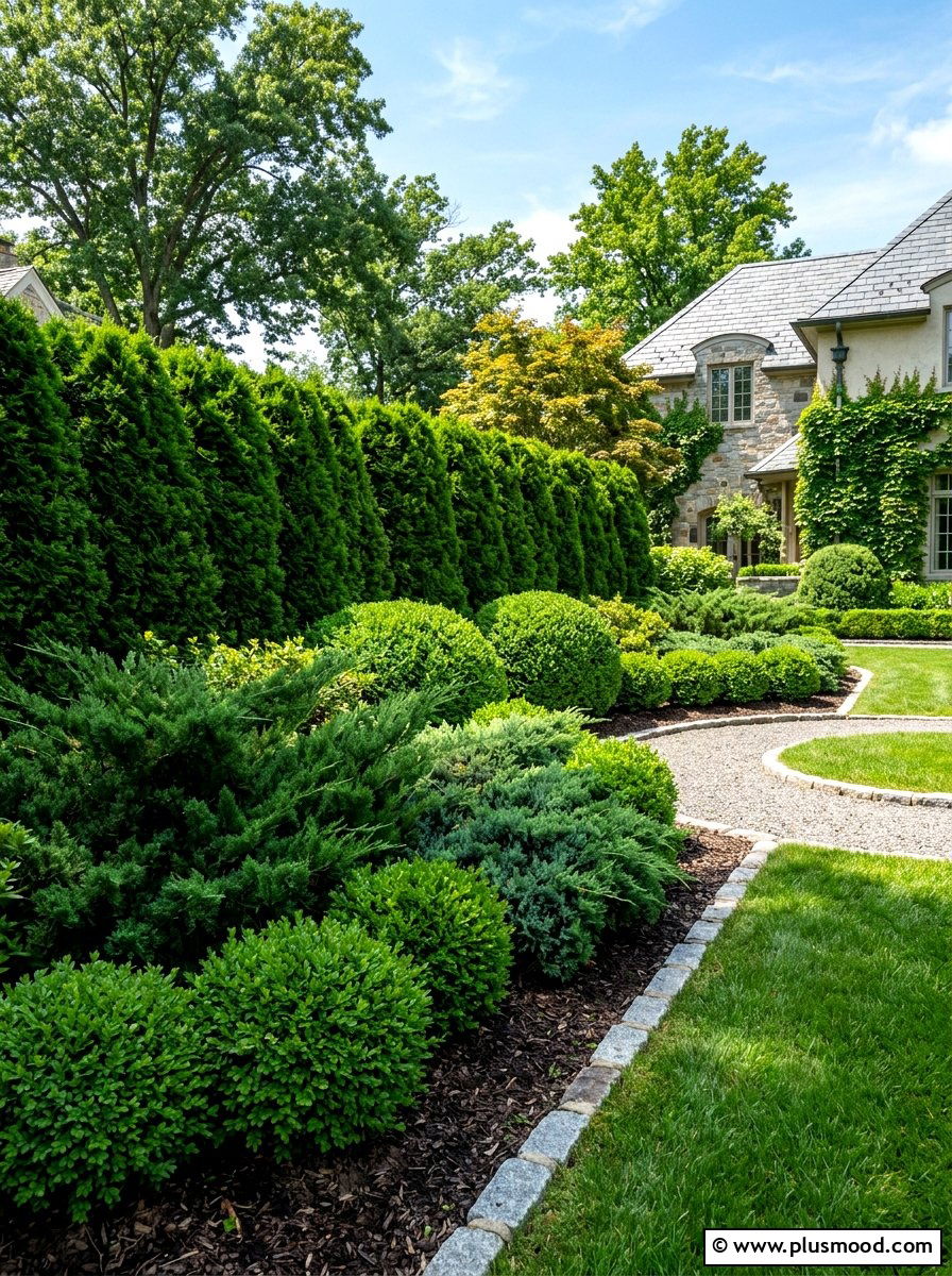 Evergreen Layered Border - 25 summer layered flower bed ideas