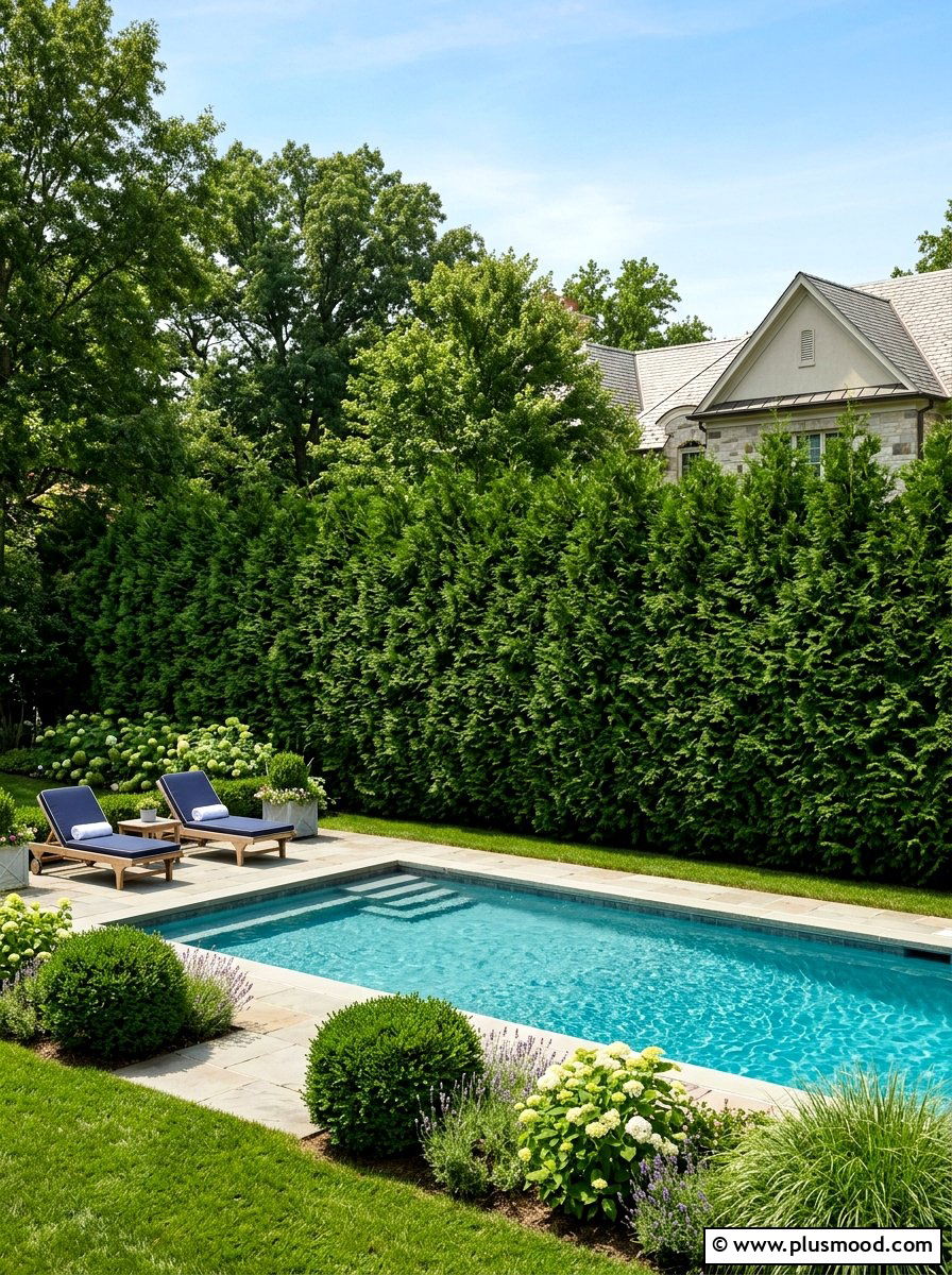 Evergreen Privacy Hedge - 25 summer garden privacy screen ideas