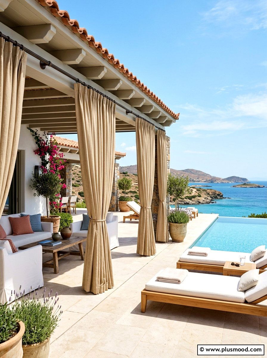 Exterior drapery pool panels - 25 summer pool privacy ideas