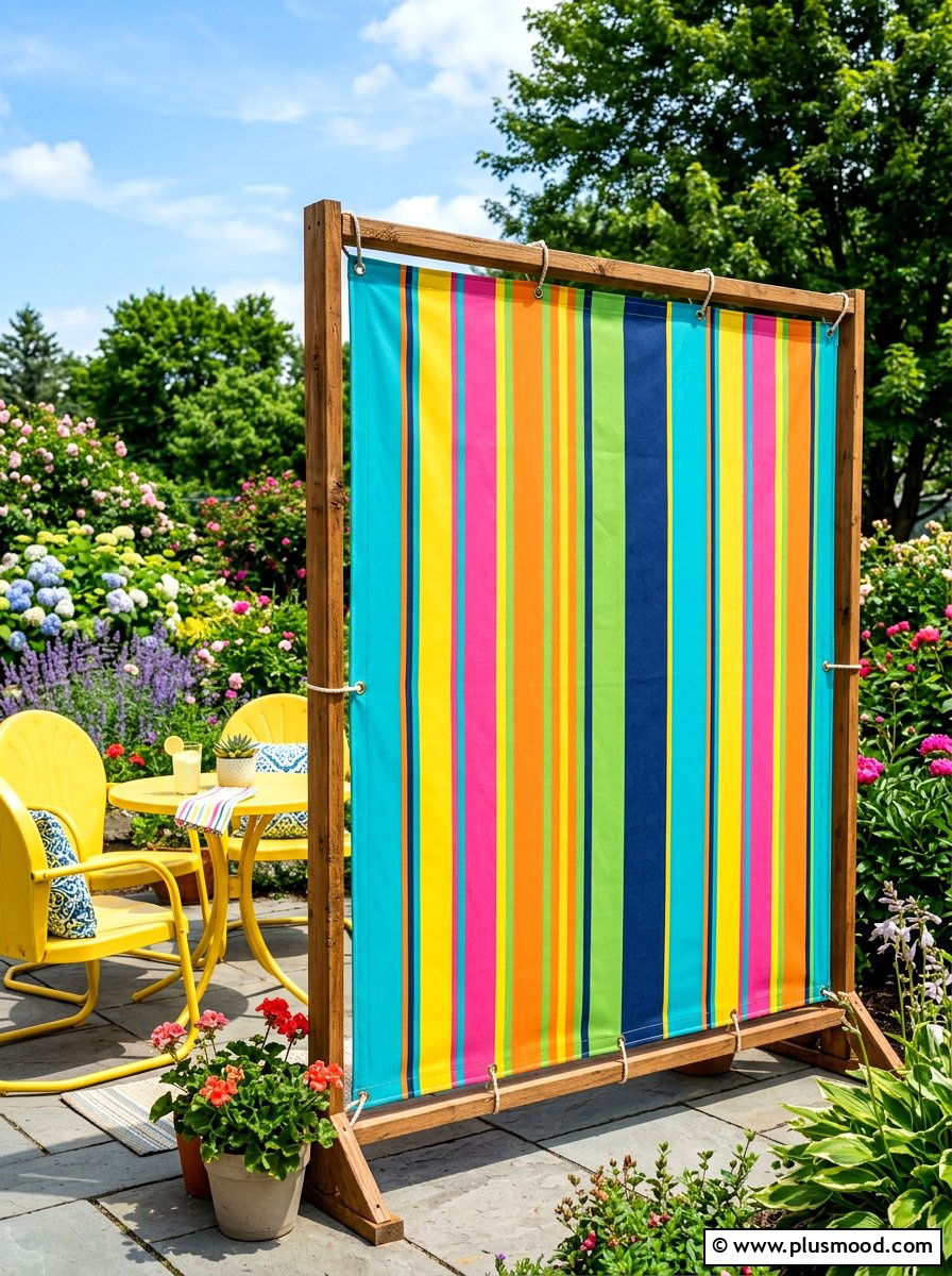 Fabric Privacy Screen - 25 summer patio privacy ideas