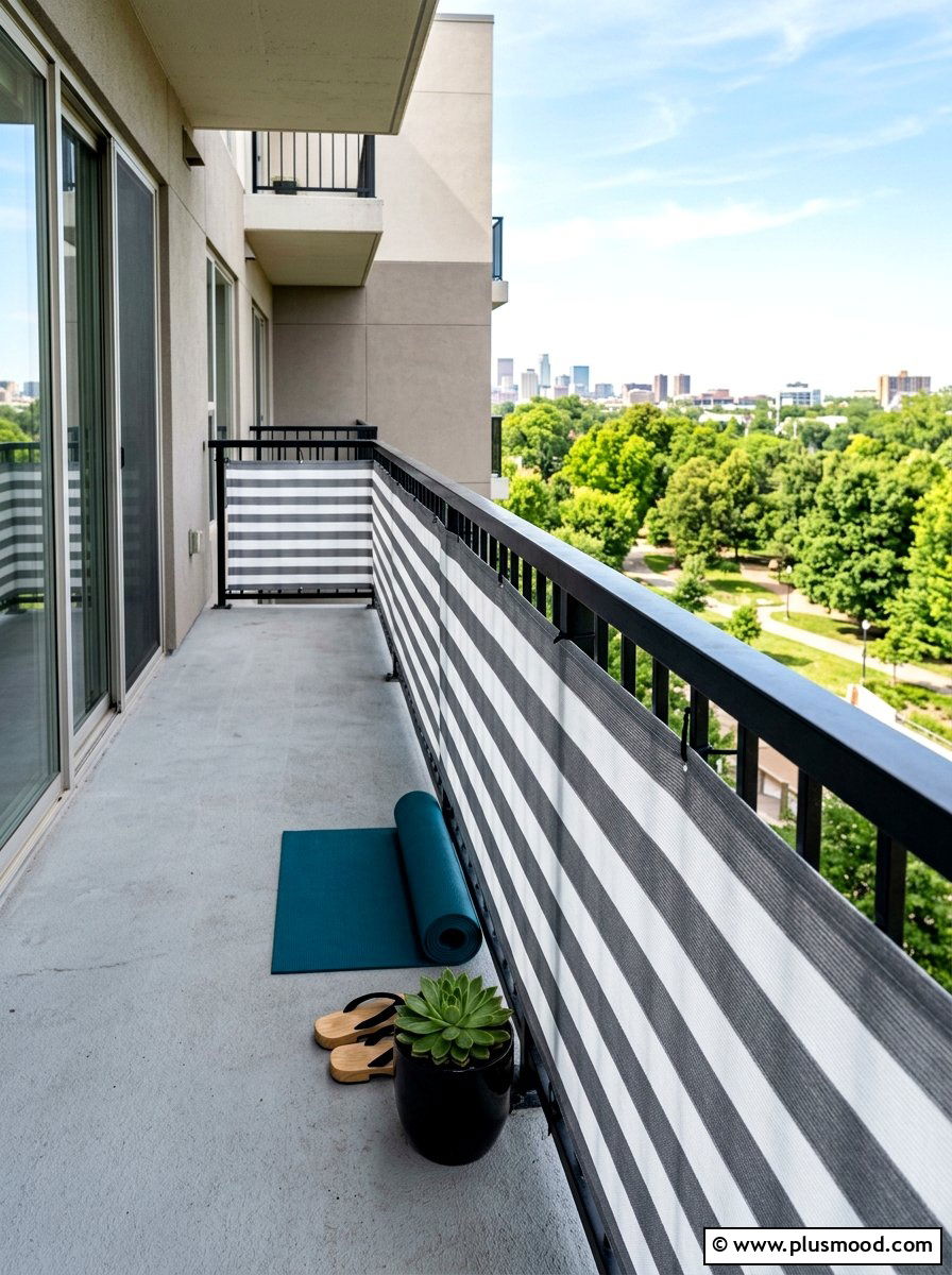 Fabric balcony cover - 25 summer balcony privacy ideas