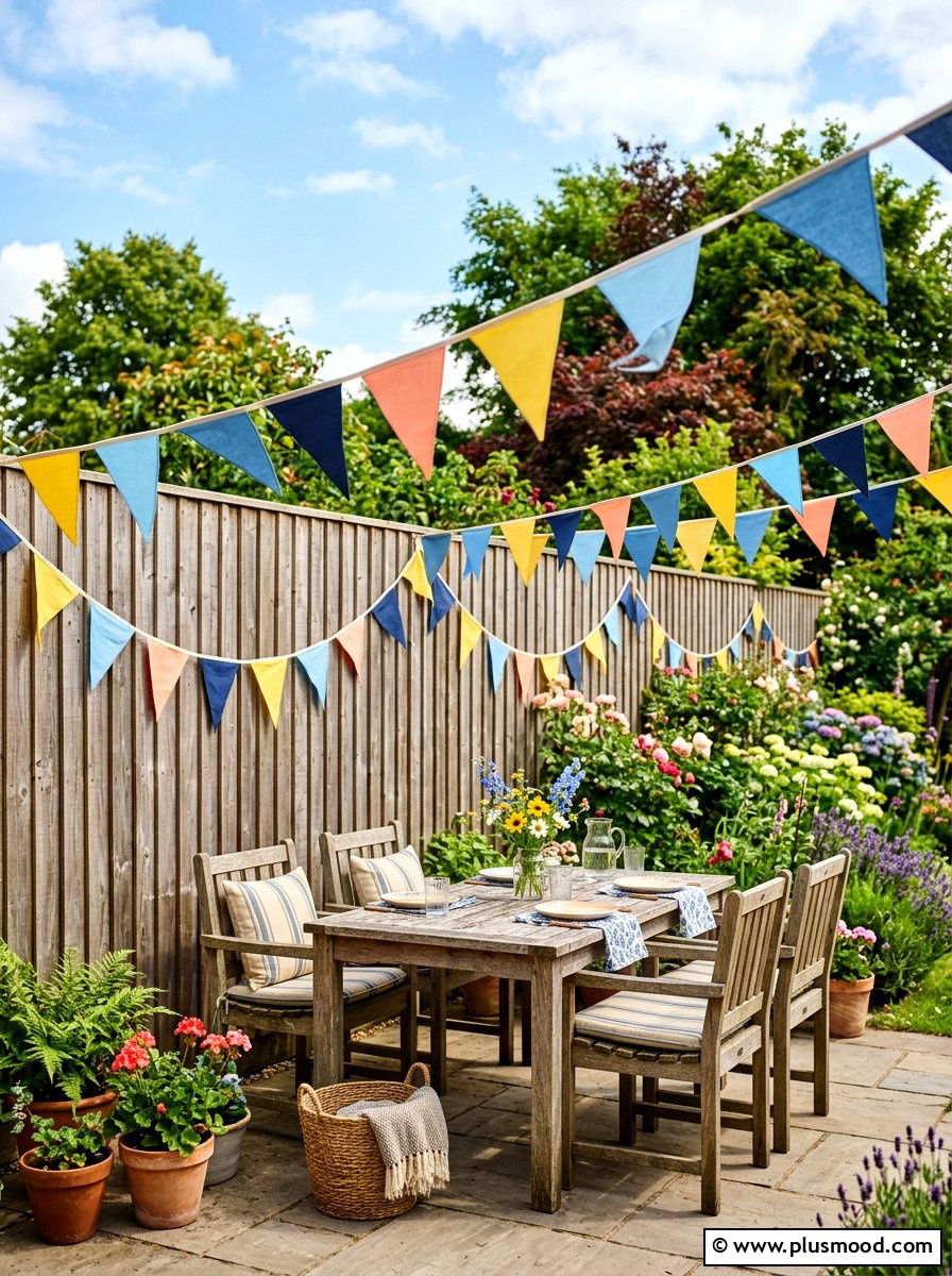 Fabric bunting flags - 25 summer outdoor entertaining ideas on a budget