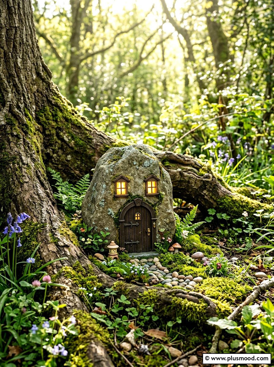 Fairy Garden Door Rock - 25 painted rock ideas with glow in the dark paint