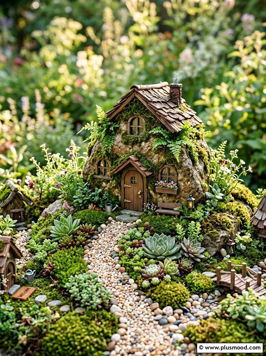 Fairy House Rock - 25 painted rock ideas for fairy garden