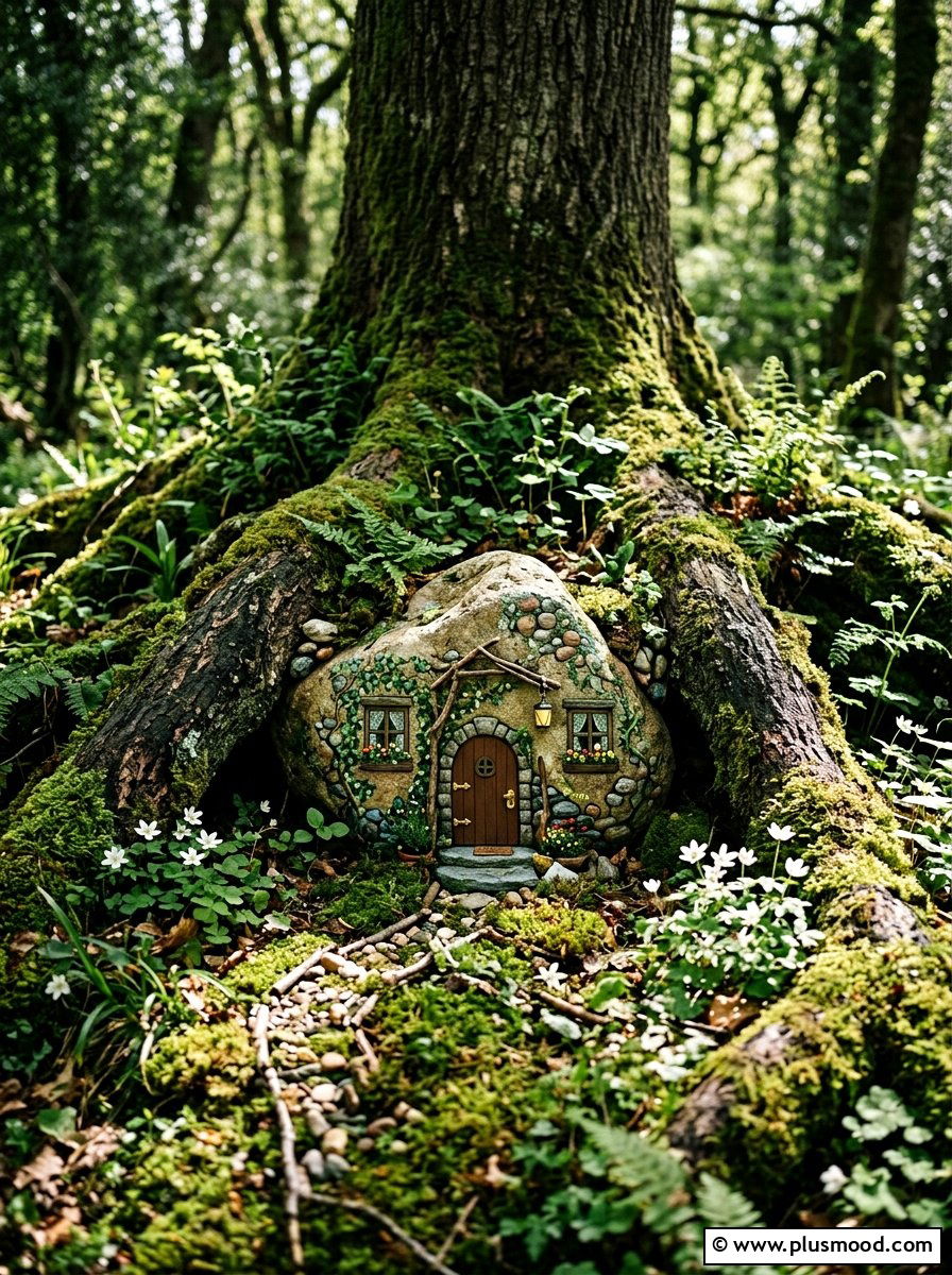 Fairy House Rock - 25 painted rock ideas for outdoor gallery