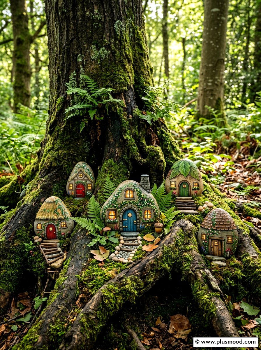 Fairy House Rocks - 25 painted rock ideas for garden