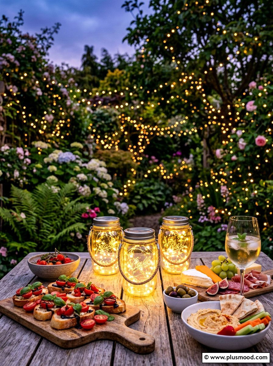 Fairy Lights In Mason Jars - 25 cheap summer porch ideas