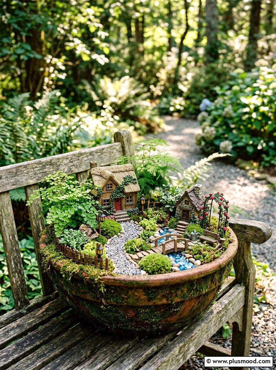Fairy garden container - 25 small backyard ideas with container garden
