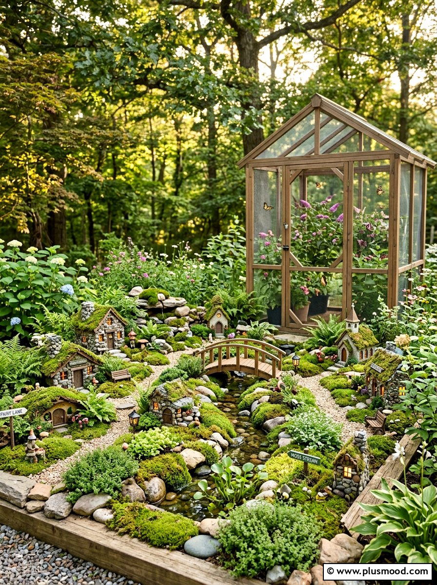 Fairy garden landscape - 25 small backyard ideas with butterfly house
