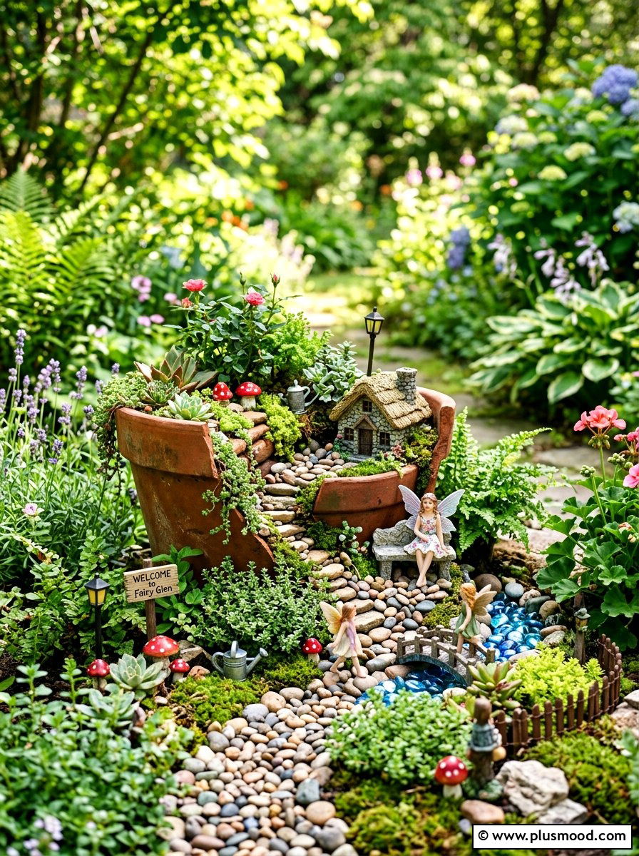 Fairy garden spill planter - 25 summer spill planter ideas