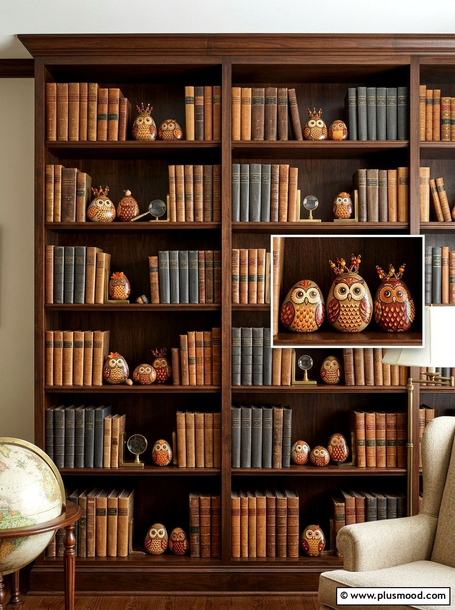 Fall Owl Rocks - 25 painted rock ideas for fall decor