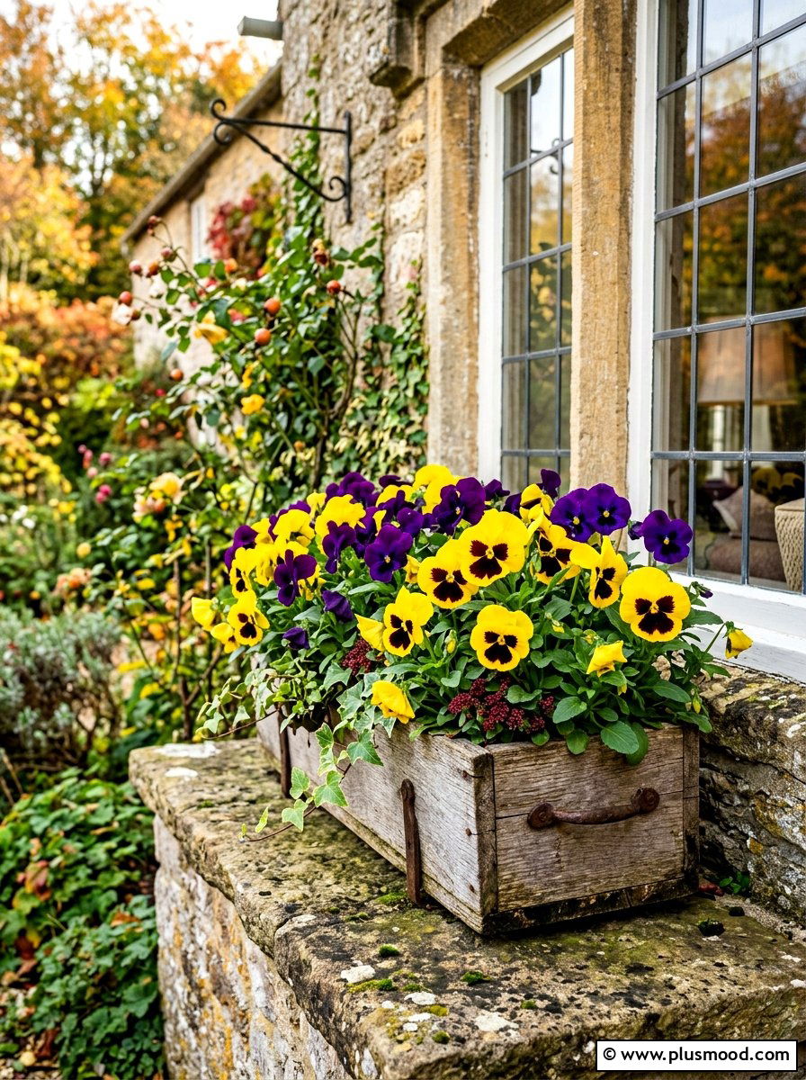 Fall Pansy Container - 25 late summer planter ideas