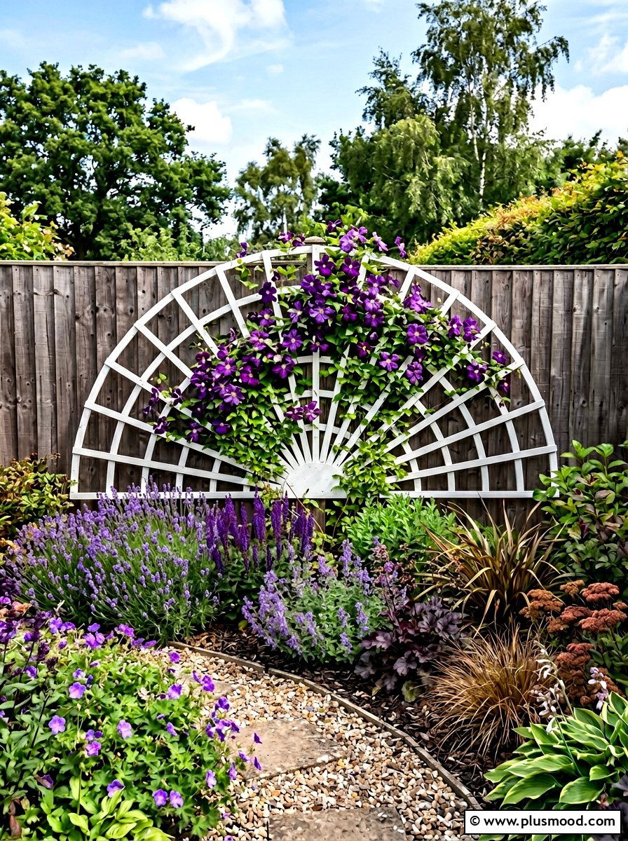 Fan Shape Trellis - 25 small backyard ideas with trellis