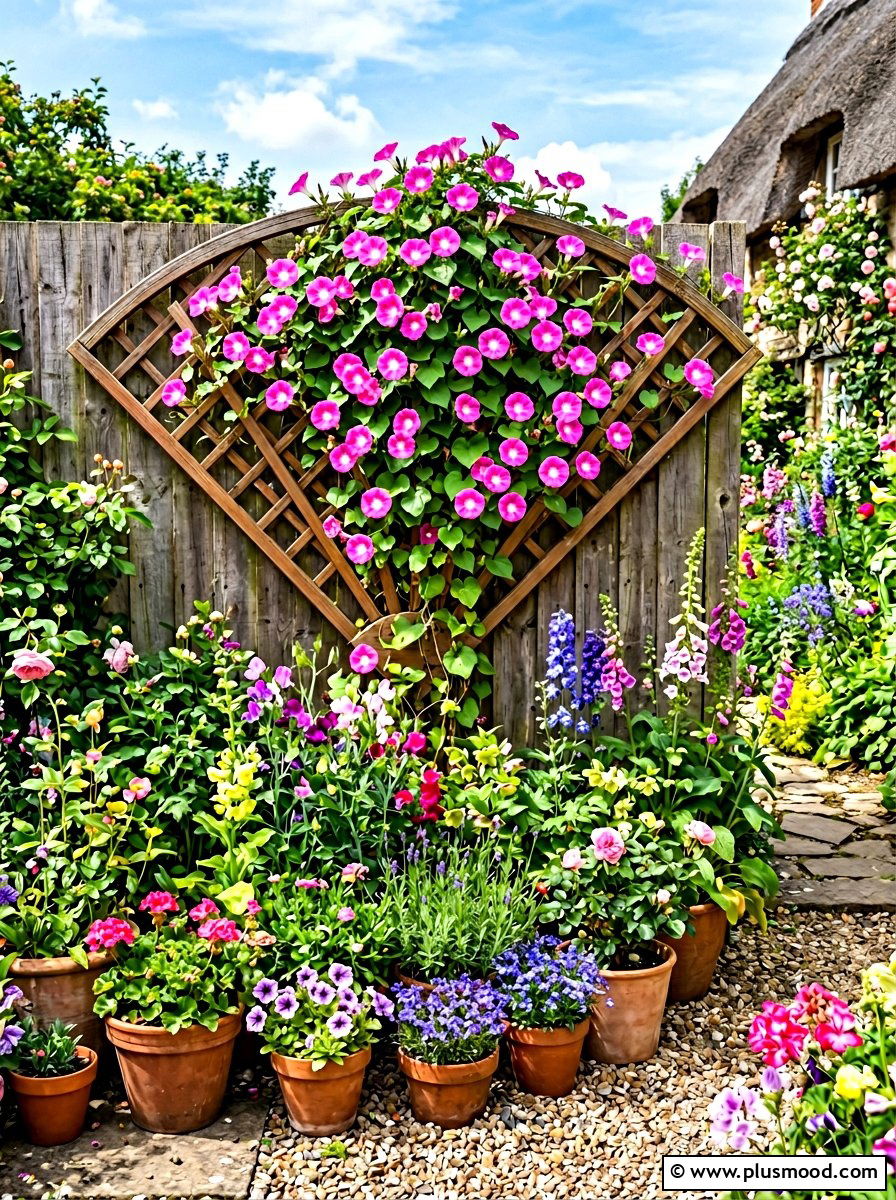 Fan Shaped Lattice - 25 summer garden trellis ideas