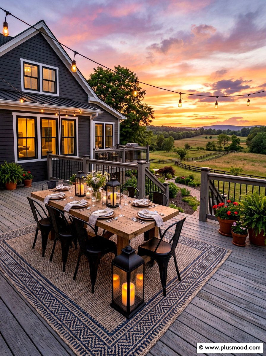 Farmhouse Back Deck - 25 summer modern farmhouse summer decor ideas