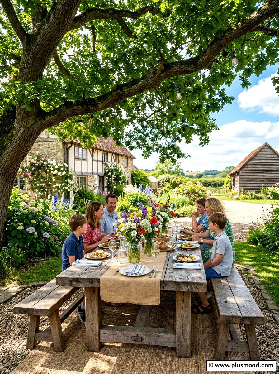 Farmhouse Backyard Dining - 25 summer backyard dining ideas
