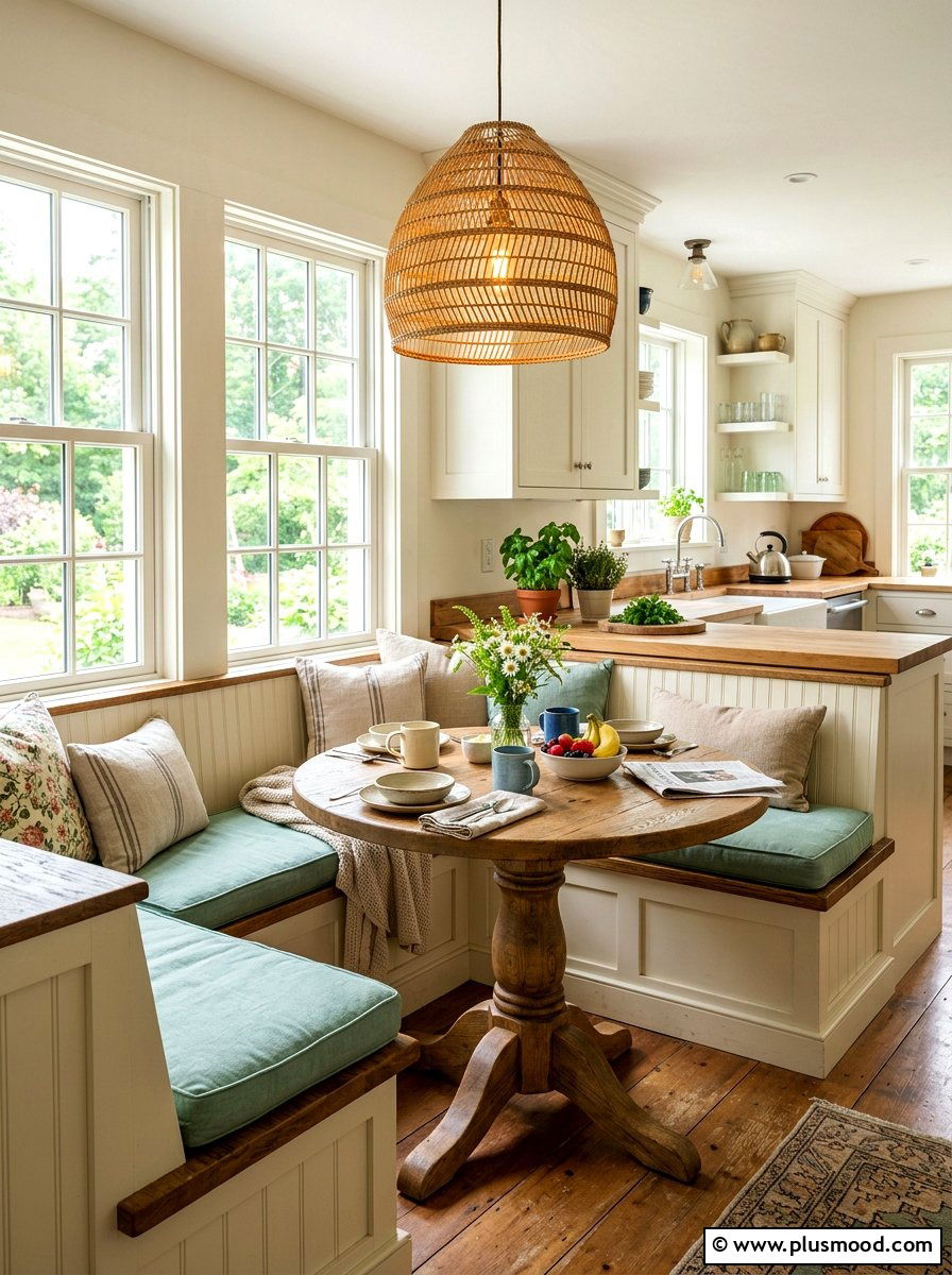 Farmhouse Breakfast Nook - 25 summer farmhouse decor ideas