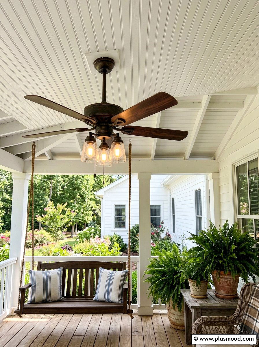 Farmhouse Ceiling Fan - 25 summer rustic front porch ideas
