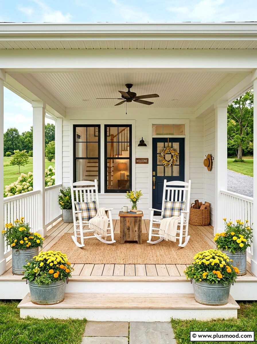 Farmhouse Front Porch - 25 summer rustic decor ideas