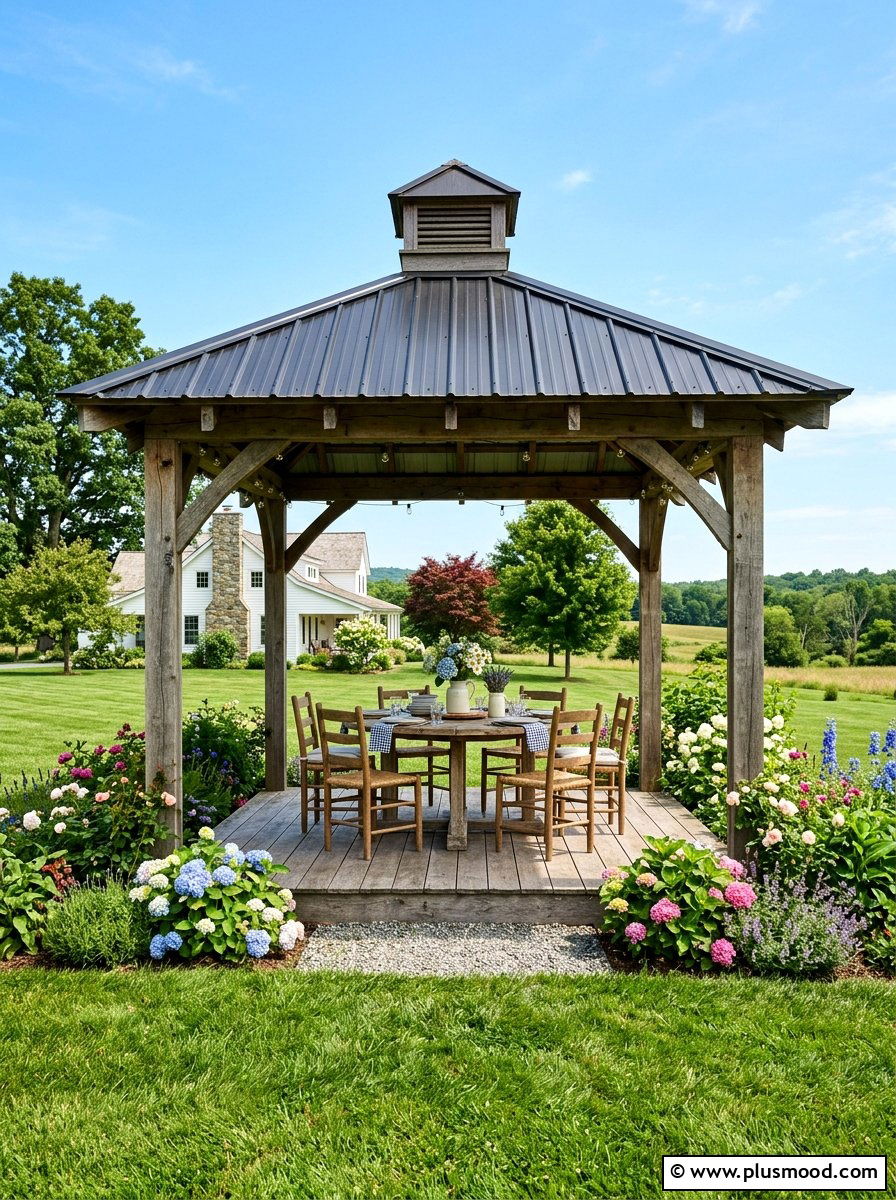 Farmhouse Gazebo - 25 summer backyard farmhouse ideas